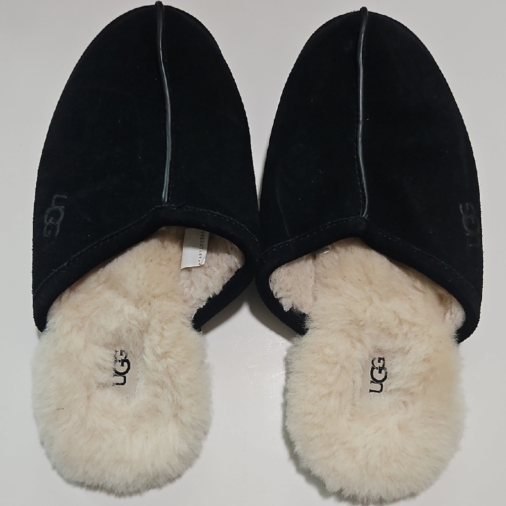 UGG Black Slippers with Cream Lining